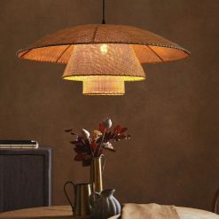Vintage Rattan Lamp Restaurant Pendant Lights Home Deco Dining Room Kitchen Light Fixtures