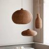 Woven Rattan Lampshade, Rattan Pendant Light Fixtures Rustic Lighting for Home Deco