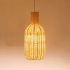 Woven Rattan Lampshade, Rattan Pendant Light Fixtures Rustic Lighting for Home Deco
