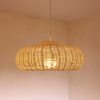 Woven Rattan Lampshade, Rattan Pendant Light Fixtures Rustic Lighting for Home Deco
