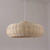 Woven Rattan Lampshade, Rattan Pendant Light Fixtures Rustic Lighting for Home Deco