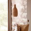 Woven Rattan Lampshade, Rattan Pendant Light Fixtures Rustic Lighting for Home Deco