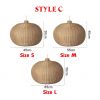 Woven Rattan Lampshade, Rattan Pendant Light Fixtures Rustic Lighting for Home Deco