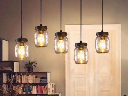 Mason Jar Lights - Farmhouse Light Idea