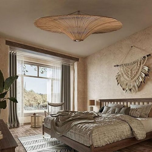 Bedroom Rattan Chandelier
