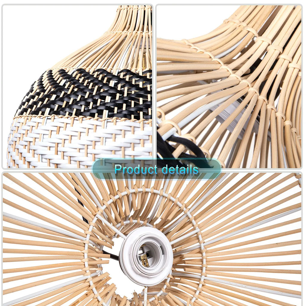Handwoven Rattan Pendant Light – Weaving Detail
