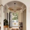 Luminous Pendant Light Rattan Fixture Big Chandelier Livingroom