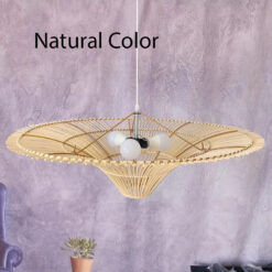 Luminous Pendant Light Rattan Fixture Big Chandelier Livingroom