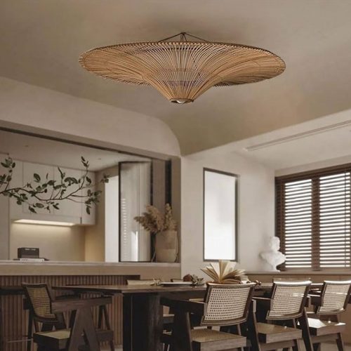 Luminous Rattan Pendant Light Dining Room