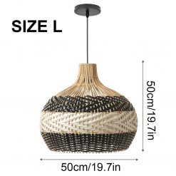Rattan Pendant Light Size Chart – Size L