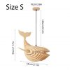 Modern Wooden Pendant Lights Cartoon Whales Light Fixture Living Dining Room Restaurant Lamp Shade