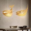 Modern Wooden Pendant Lights Cartoon Whales Light Fixture Living Dining Room Restaurant Lamp Shade