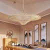 Round Rattan Chandelier, Rattan Pendant Lamp Woven Rattan Light Shade Wicker Lamp Rattan Light Fixture