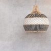 White Gray Rattan Pendant Light Fixtures, Rattan Lampshade, Handmade Kitchen Light