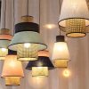 Handmade Bamboo Pendant Light Fixture, Rattan Lampshade Wicker Lantern