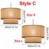 Handmade Bamboo Pendant Light Fixture, Rattan Lampshade Wicker Lantern