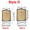 Handmade Bamboo Pendant Light Fixture, Rattan Lampshade Wicker Lantern