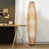 rattan floor lamp, wicker bamboo floor lamp rattan standing light