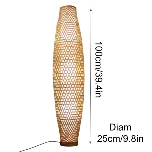 Southeast VN Bamboo Wicker Rattan Floor Lamps Vase Floor Light Fixture Standing Lamp