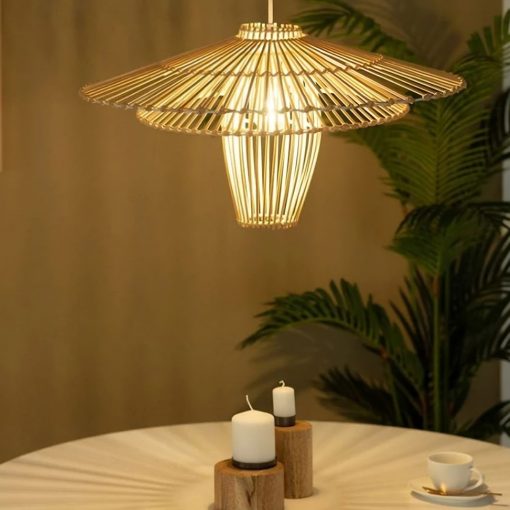 3 Layers Bamboo Lamp Shade, Bamboo Pendant Light Fixture