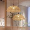 Bellflower Bamboo Pendant Light Fixture Woven Lampshade