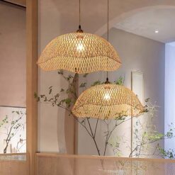 Bellflower Bamboo Pendant Light Fixture Woven Lampshade