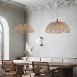 Bellflower Bamboo Pendant Light Fixture Woven Lampshade