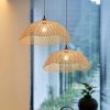 Bellflower Bamboo Pendant Light Fixture Woven Lampshade