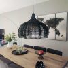 Bolide Black Rattan Pendant Light Dining Room
