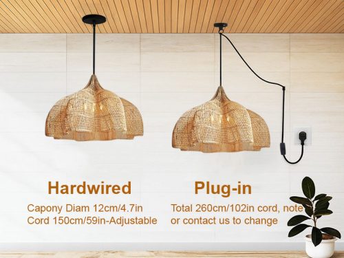 Bolide Rattan Pendant Chandelier Cord Options
