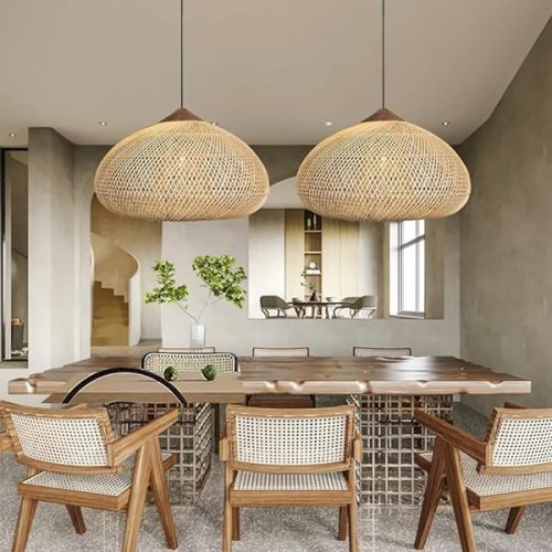 High Quality Rattan Wood Pendant Light For Dining Room