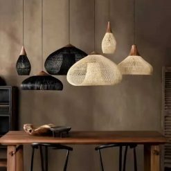 Vintage Rattan Pendant Lights Combo