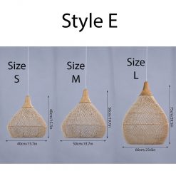 Wabi-Sabi Handwoven Rattan Pendant Lights Style E