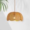Wicker Scalloped Lampshade Bellflower Pendant Light