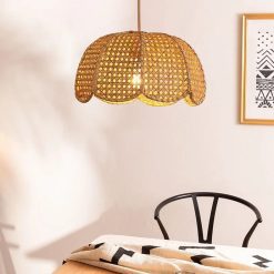 Bamboo Pendant Light, Bamboo Lampshade, Wicker Light Shade For Kitchen