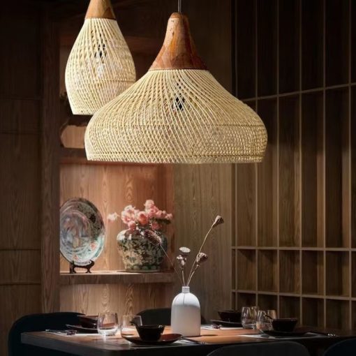 High Quality Rattan Pendant Light, Vintage Rattan Lampshade, Dining Room Restaurant Kitchen Light Fixtures