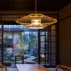 rattan lampshade, rattan pendant light, rattan light fixture, woven lamp shade