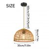 Small Bamboo Light Shade, Bamboo Pendant Light, Wicker Lamp Hanging