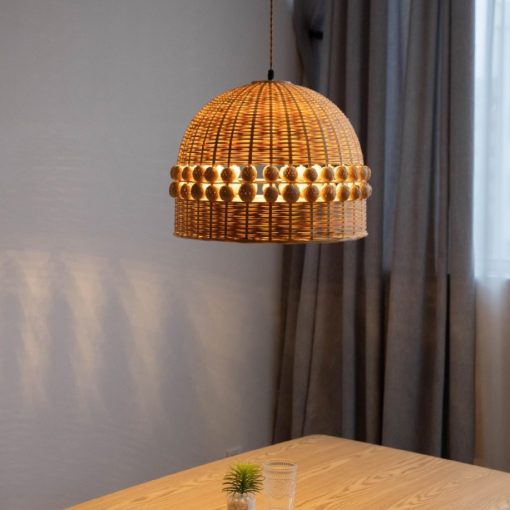 Woven Bamboo Lamp Shade, Bamboo Pendant Light, Bamboo Light Fixture, Wicker Bamboo Light