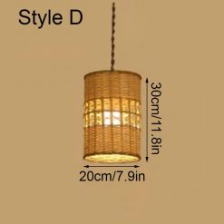 Woven Bamboo Lamp Shade, Bamboo Pendant Light, Bamboo Light Fixture, Wicker Bamboo Light