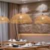 Woven Bamboo Lamp Shade, Bamboo Pendant Light, Wicker Bamboo Light Fixture