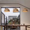 Woven Bamboo Lampshade, Bamboo Pendant Light, Wicker Light Shade