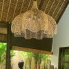 Woven Rattan Lampshade, Rattan Pendant Light Fixture, Bamboo Lamp For Restaurant Kitchen Livingroom
