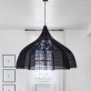 Woven Rattan Lampshade, Rattan Pendant Light Fixture, Bamboo Lamp For Restaurant Kitchen Livingroom