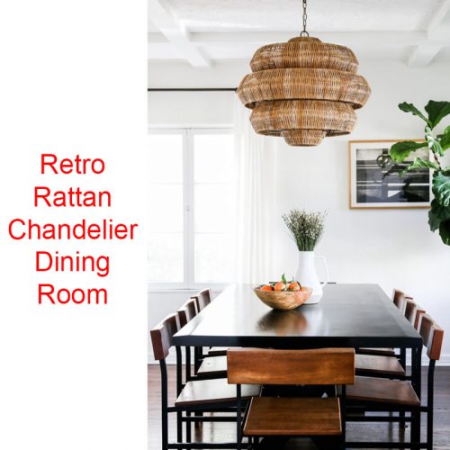 Retro Rattan Chandelier Dining Room