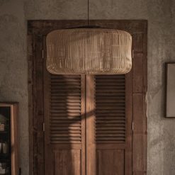 Capsule Rattan Pendant Light Hanging