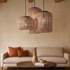 Create Living Room Statement With Cluster Rattan Light