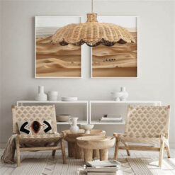 Creative Flower Rattan Lampshade, Rattan Pendant Light Fixture