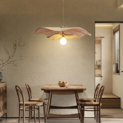 Lotus Rattan Pendant Light Woven Lampshade