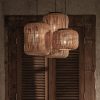 Wicker Pendant Lights Chandeliers Dining Room Living Room Restaurant Lantern Homestay Rattan Hang Lamps
